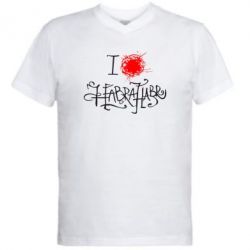 Чоловіча футболка з V-подібним вирізом I love Habrahabr