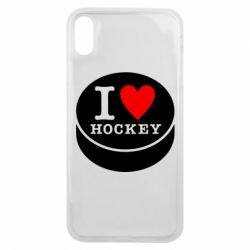 Чехол для iPhone Xs Max I love hockey - PrintSalon