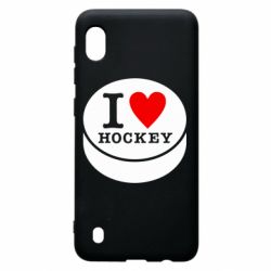 Чехол для Samsung A10 I love hockey - PrintSalon