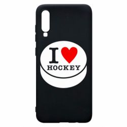 Чехол для Samsung A70 I love hockey - PrintSalon