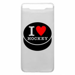 Чехол для Samsung A80 I love hockey - PrintSalon