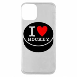 Чехол для iPhone 11 I love hockey - PrintSalon