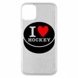 Чехол для iPhone 11 Pro I love hockey - PrintSalon