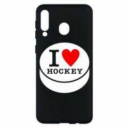 Чехол для Samsung M30 I love hockey - PrintSalon