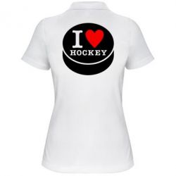 Женское поло I love hockey - PrintSalon