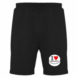 Мужские шорты I love hockey-PrintSalon Мужские шорты I love hockey