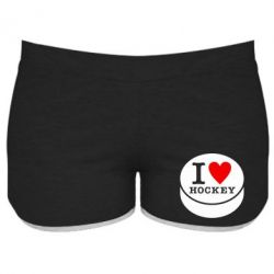 Женские шорты I love hockey - PrintSalon