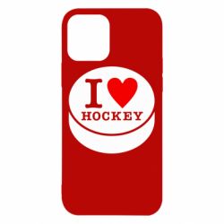 Чехол для iPhone 12 I love hockey - PrintSalon