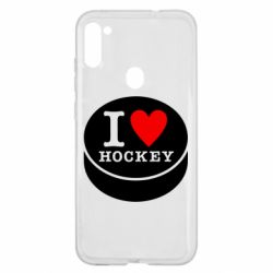 Чехол для Samsung A11/M11 I love hockey - PrintSalon