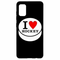 Чехол для Samsung A41 I love hockey - PrintSalon