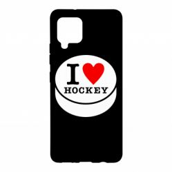 Чехол для Samsung A42 5G I love hockey - PrintSalon