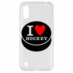 Чехол для Samsung A01/M01 I love hockey - PrintSalon