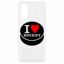Чехол для Oppo Find X2 I love hockey - PrintSalon