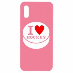 Чехол для Xiaomi Redmi 9a I love hockey - PrintSalon