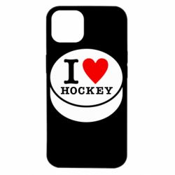Чехол для iPhone 14 I love hockey - PrintSalon