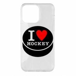 Чехол для iPhone 14 Pro Max I love hockey - PrintSalon