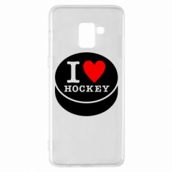 Чехол для Samsung A8+ 2018 I love hockey - PrintSalon