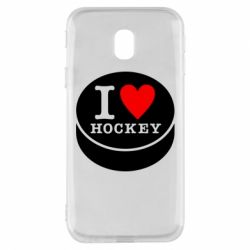 Чехол для Samsung J3 2017 I love hockey - PrintSalon