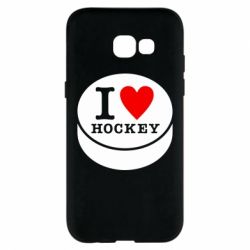 Чехол для Samsung A5 2017 I love hockey - PrintSalon