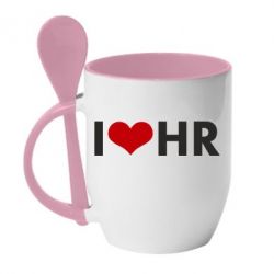Чашка с ложкой I love HR - PrintSalon