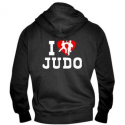 Мужское худи на молнии I love Judo - PrintSalon