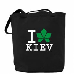 Эко-сумка I love Kiev - с листиком - PrintSalon