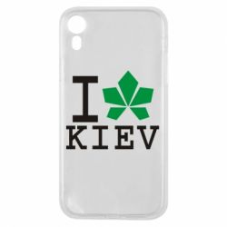 Чехол для iPhone XR I love Kiev - с листиком - PrintSalon