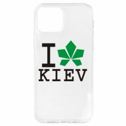Чехол для iPhone 12 I love Kiev - с листиком - PrintSalon