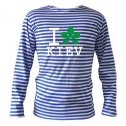 Тельняшка с длинным рукавом I love Kiev - с листиком