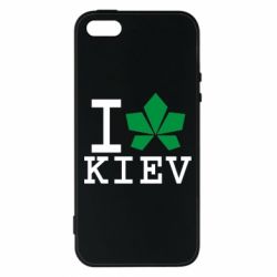 Чехол для iPhone5/5S/SE I love Kiev - с листиком - PrintSalon