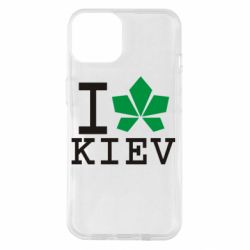 Чехол для iPhone 14 I love Kiev - с листиком