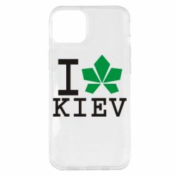Чехол для iPhone 14 Plus I love Kiev - с листиком - PrintSalon
