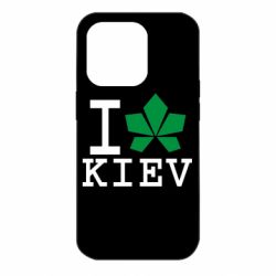 Чехол для iPhone 14 Pro I love Kiev - с листиком - PrintSalon