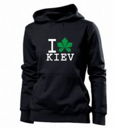 Женское худи I love Kiev - с листиком - PrintSalon