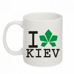 Чашка 320ml I love Kiev - с листиком - PrintSalon