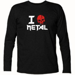 Футболка с длинным рукавом I love metal - PrintSalon