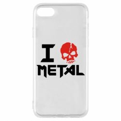 Чехол для iPhone 8 I love metal - PrintSalon