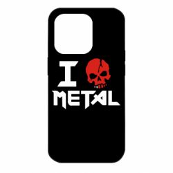 Чехол для iPhone 14 Pro I love metal - PrintSalon