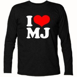 Футболка с длинным рукавом I love MJ - PrintSalon