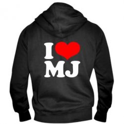 Мужское худи на молнии I love MJ - PrintSalon