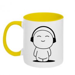 Чашка двокольорова I love music