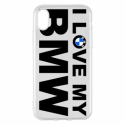 Чехол для iPhone X/Xs I love my BMW - PrintSalon