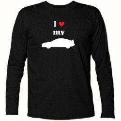 Футболка с длинным рукавом I love my car - PrintSalon