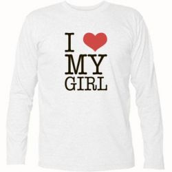 Футболка с длинным рукавом I love my girl - PrintSalon