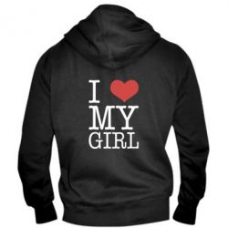 Мужское худи на молнии I love my girl - PrintSalon