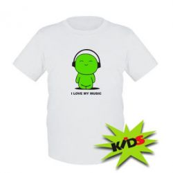 Дитяча футболка я люблю мою музику - PrintSalon