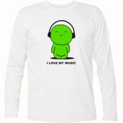 Футболка з довгим рукавом я люблю мою музику - PrintSalon