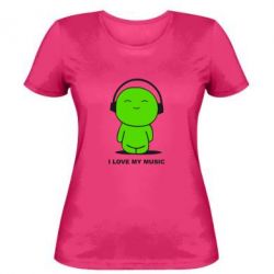 Жіноча футболка я люблю мою музику-PrintSalon Жіноча футболка я люблю мою музику
