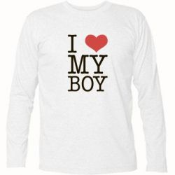 Футболка с длинным рукавом I love my - PrintSalon