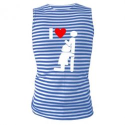 Майка-тельняшка I love oral - PrintSalon